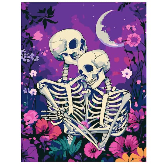 11" x 14" Floral Skeleton Couple Paint-by-Number Kit by Artist's Loft®